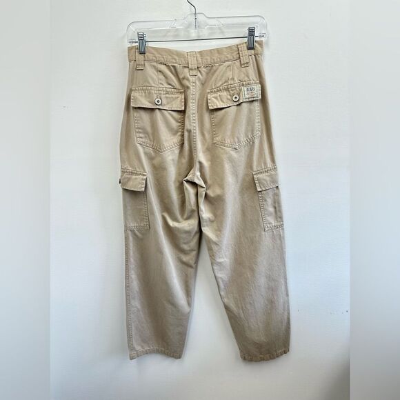 Vintage 90’s Bill Blass Beige Tan Wide Leg Cargo Pants High Rise Size S - Picture 9 of 9